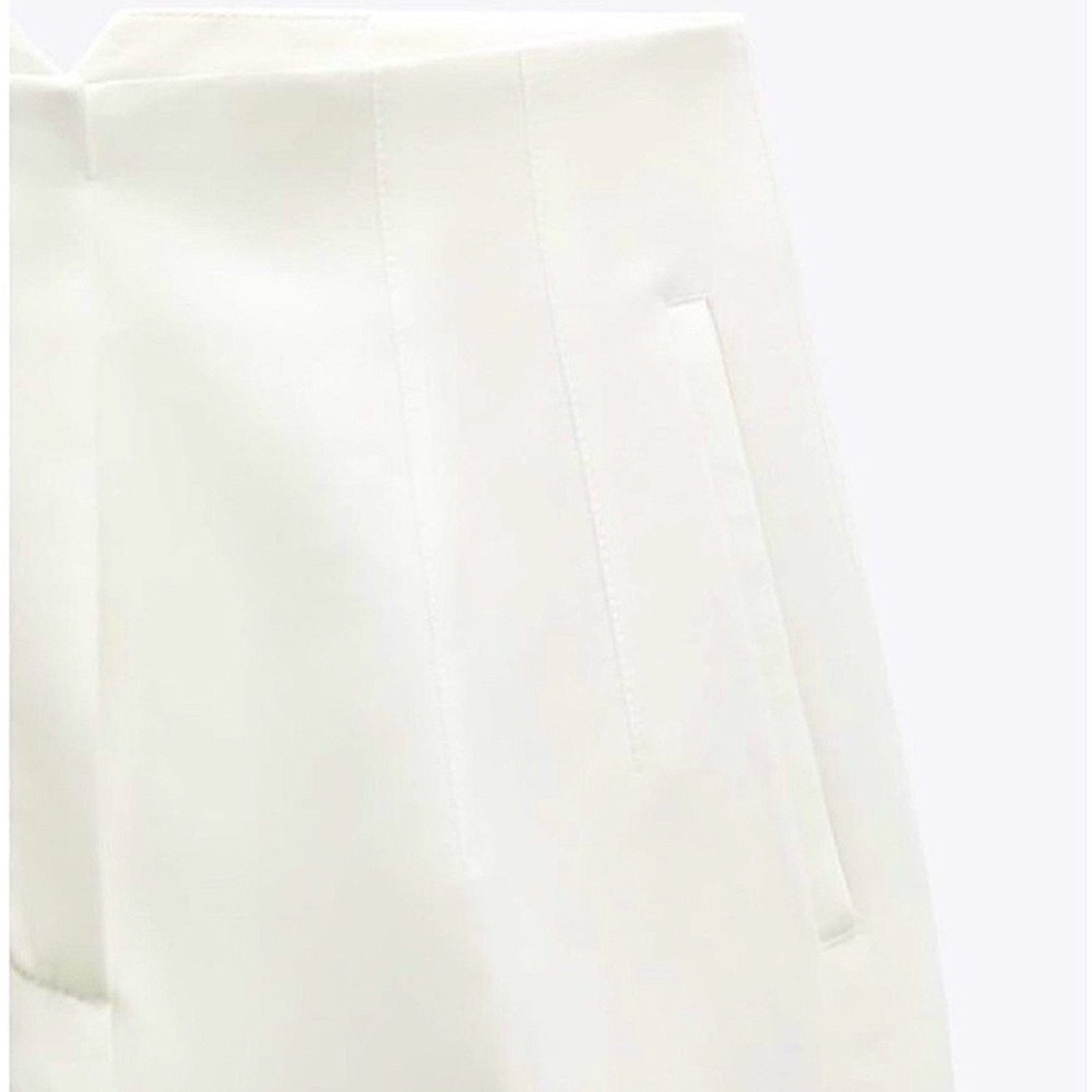 Zara Cream High-Waisted Trousers - Picture 4 of 4